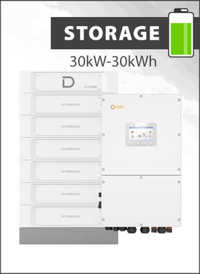 Solis S6 EH3P30K-H-EU and Dyness Stack 100 30kWh Storage Package 