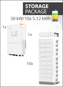 Solis S6 EH3P50K-H-EU and Dyness Stack 100 51kWh Storage Package
