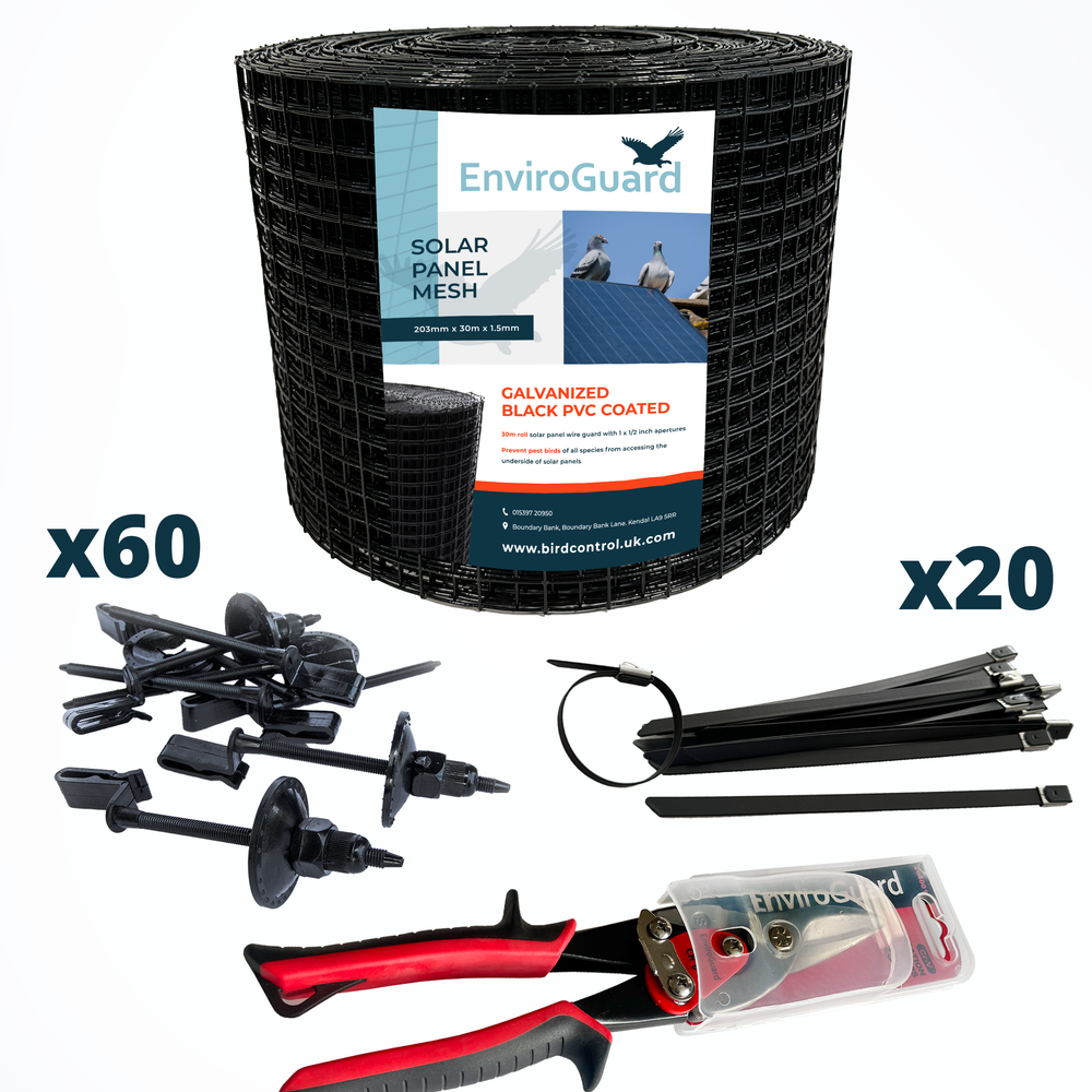 PVC Coated Solar Mesh Bird Deterrent Kit 30m