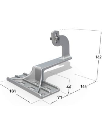VarioSole Aluminium roof hook for vertical rails No Wood Screws (Pack of 100)